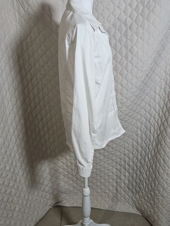 Long Elegant Legs White Classic Button Down - Picture 5 of 7